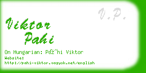 viktor pahi business card
